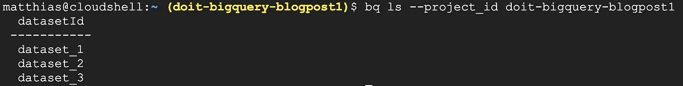 BigQuery CLI Datasets